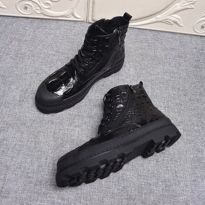 Super Recommand! Hight End Lace Up And Zip Men Work Fashion Boots Man Round Toe Cool Winter Genuin Leather | Обувь