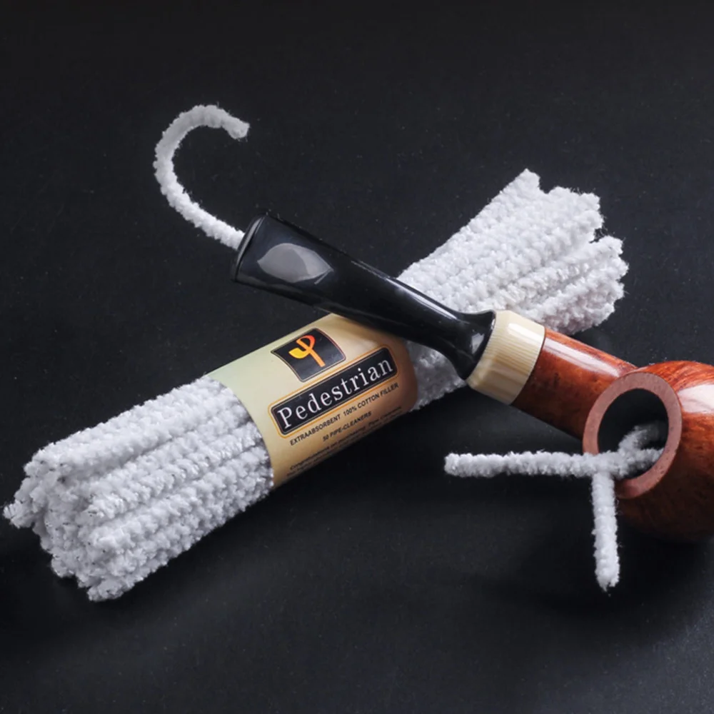

3 Sets/150pcs Tobacco Pipe Cleaning Rod Cigarette Holder Cotton Pipe Cleaner Smoking Accessories for Home Indoor (White)