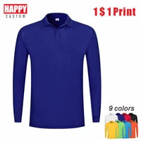 autumn and winter mens and womens long sleeved polo shirts individual group work clothes custom printing and embroidery