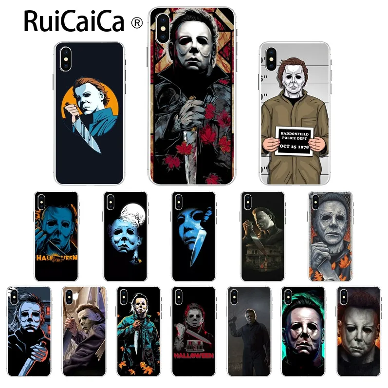 Ruicaica Хэллоуин заклятие Майкла Майерса ужас чехол для телефона iPhone 6S 6plus 7plus 8 8Plus X Xs