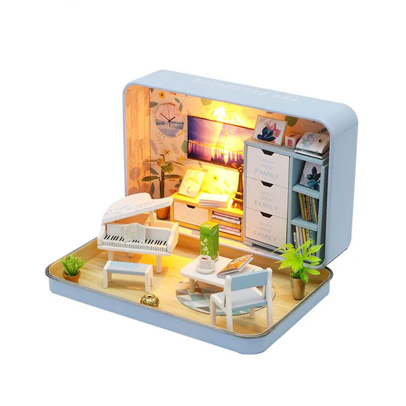 Новогодние подарки Diy коробка кукольный домик игрушки для детей мебель