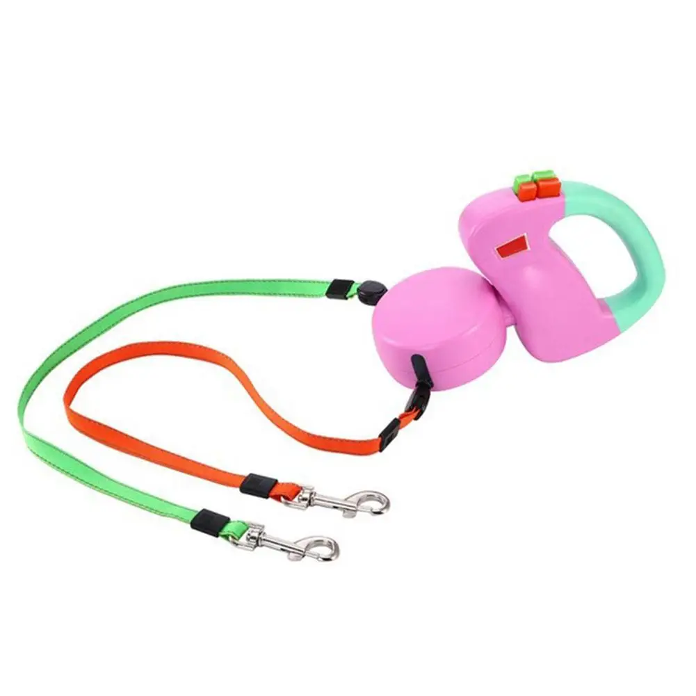 

MeterMall Automatic Retractable Walking Double Lead Leash Dog Traction Rope for Pet Outdoor Walking