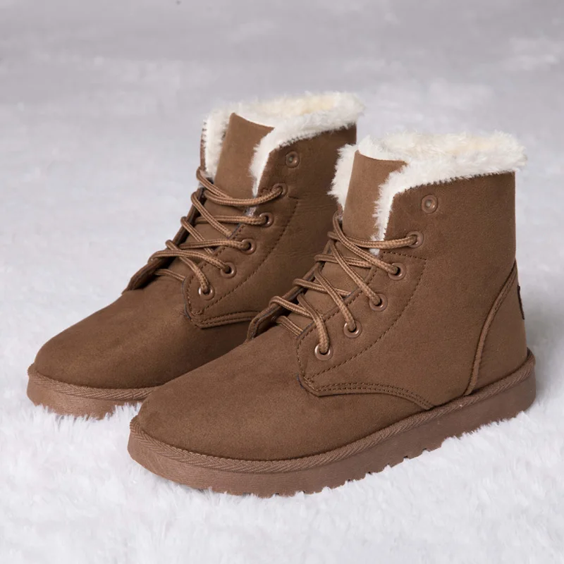 2019 г. Зимние сапоги женская обувь модные ботильоны для женщин теплые плюшевые