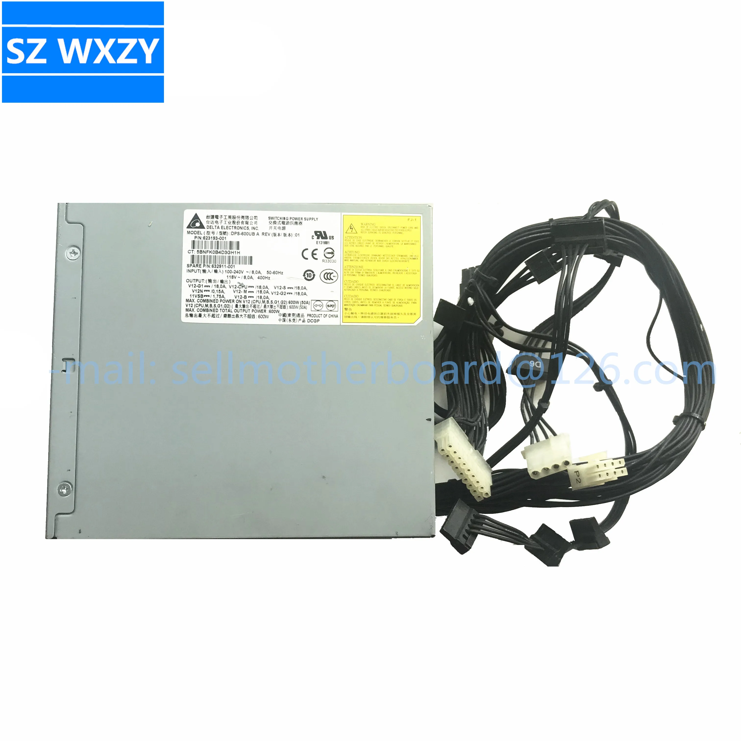 Для HP Z410 600W рабочая станция источник питания DPS-600UB 623193-001 632911-001 100%