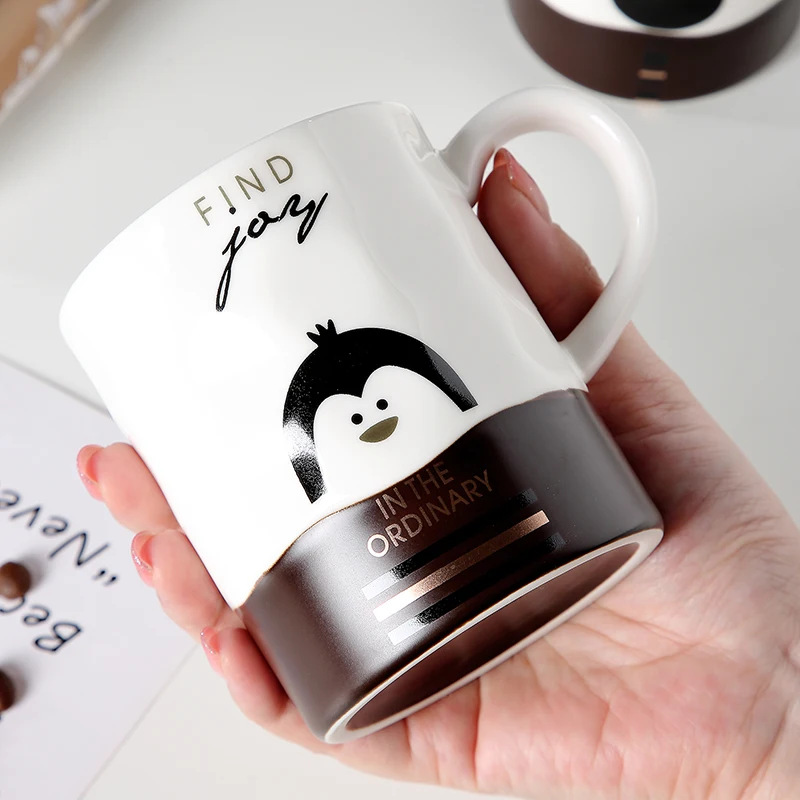 EWAYS креативная керамическая чашка ложка с крышкой милая мультяшная кружка