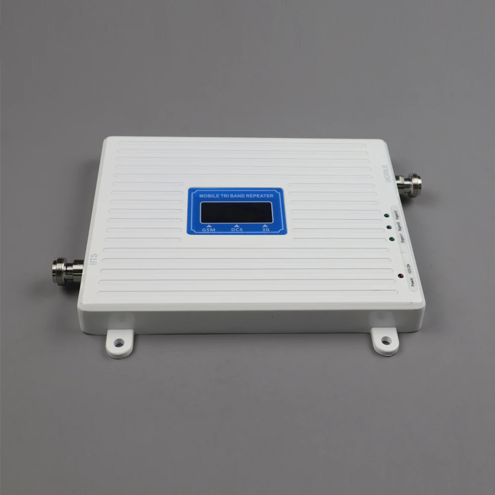 

ZQTMAX 2g 3g 4g Repeater LTE UMTS Data Cellular Amplifier GSM DCS WCDMA 900 1800 2100 Tri Band LCD Display + antenna sets