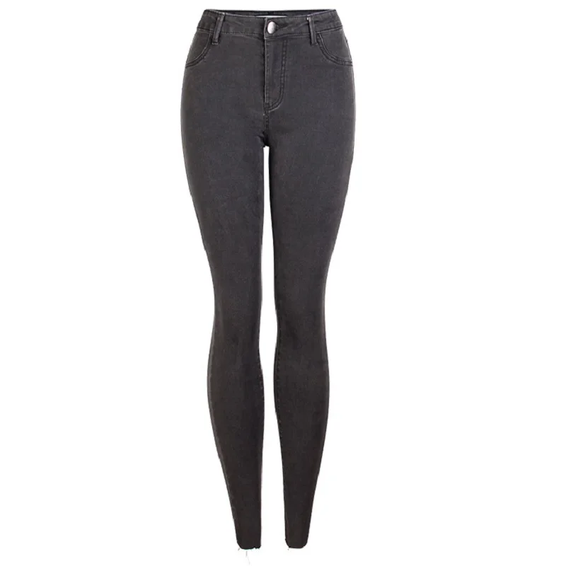 

2020 New Arrivals Woman Autumn Winter High Waist Ladies Jeans Black Solid High Street Denim Skinny Pencil Pants
