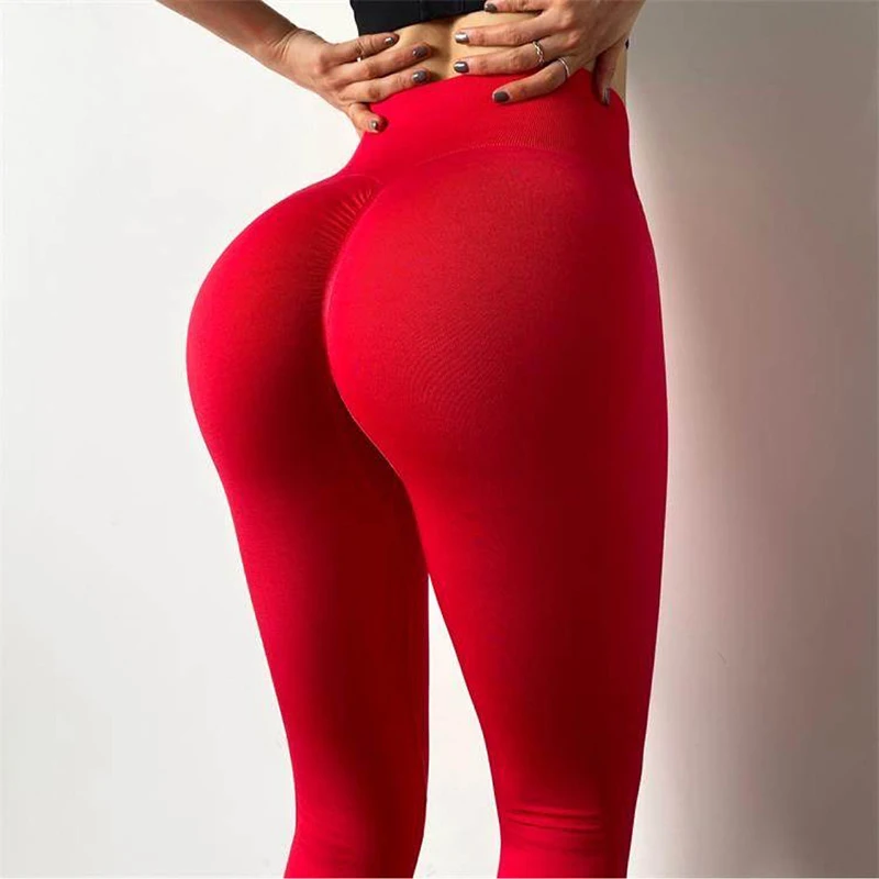 Бесшовные женские леггинсы с высокой талией эффектом пуш ап|Штаны для йоги| |