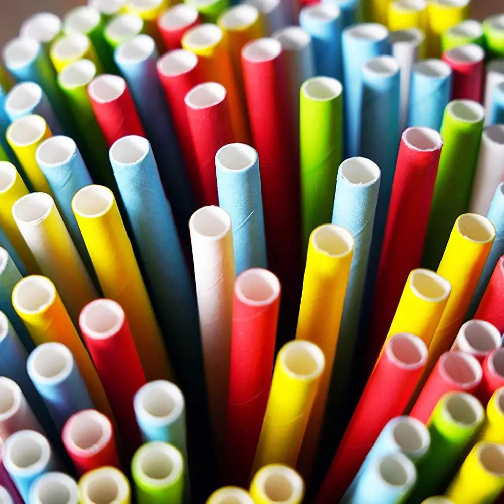 500 шт. однотонные соломинки из крафт-бумаги | Дом и сад