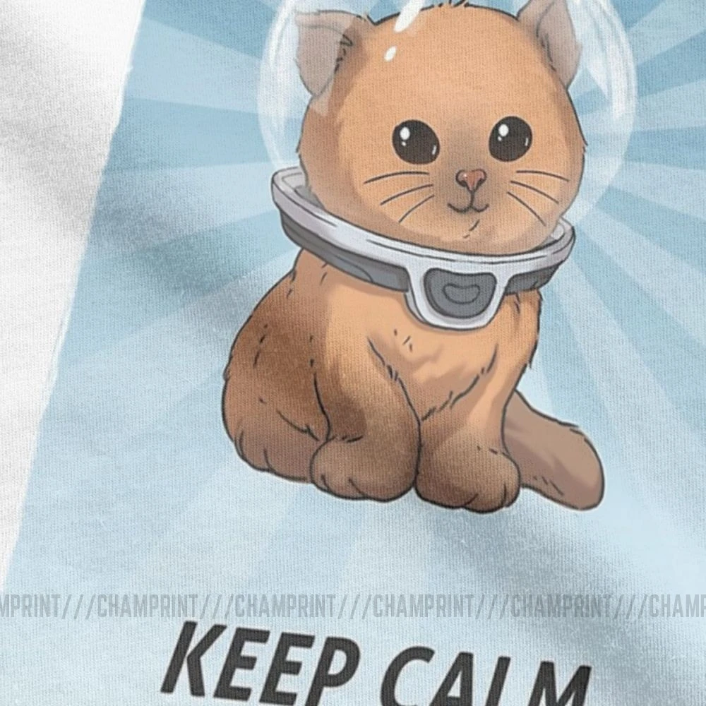 Мужские Винтажные майки Subnautica Keep Calm котенок из чистого хлопка с коротким рукавом