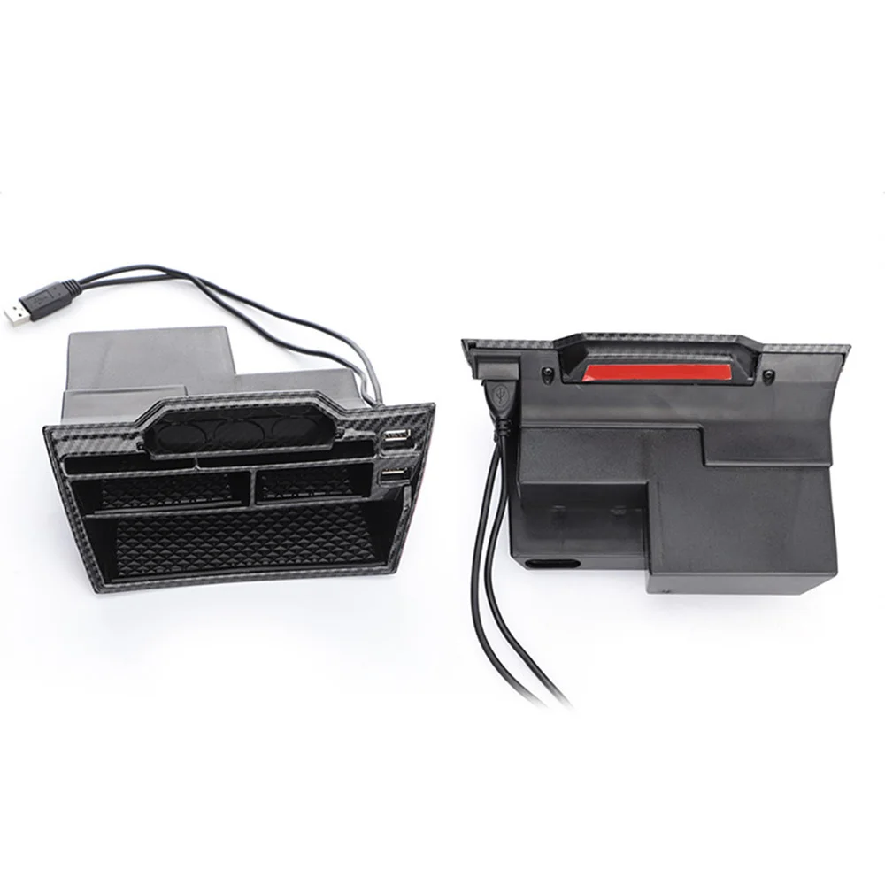 

With USB Charging Storage Box ABS 2016-2020 Carbon Fiber Car With USB-LED