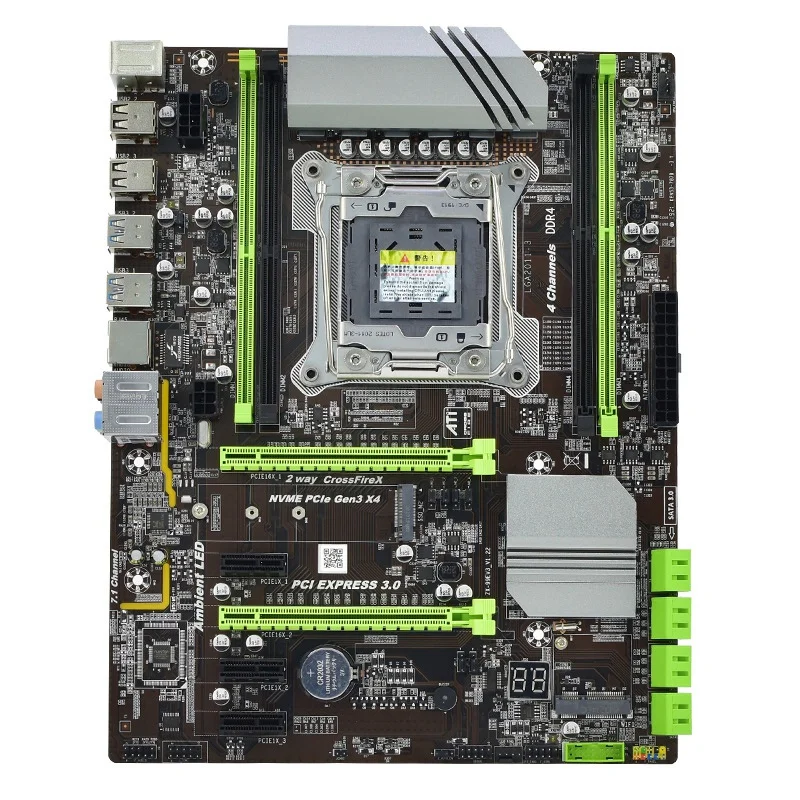 

Материнская плата для компьютера X99, LGA 2011-3 Pin четырехканальная игровая материнская плата DDR4 с памятью, поддержка M.2 Роскошная большая плата ...