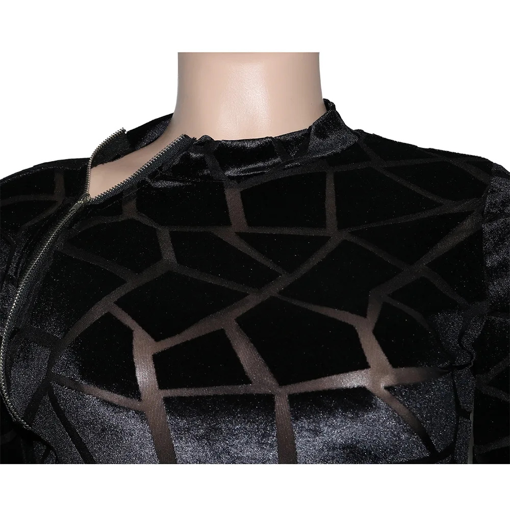 

Sexy Women Dress Split Out Zipper Mini Dress Velvet Full Sleeve Solid Color Patchwork Summer Clothes For Women Outfit