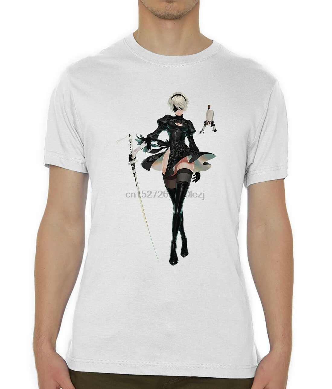 Мужская футболка с художественным принтом Nier Automata 2B|Мужские футболки| |