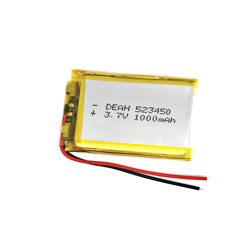 1000mah 3,7 V 523450 литий-ионные полимерные lipo Аккумуляторы для смартфонов DVD MP3 MP4 MP5 светодиодный bluetooth-гарнитура