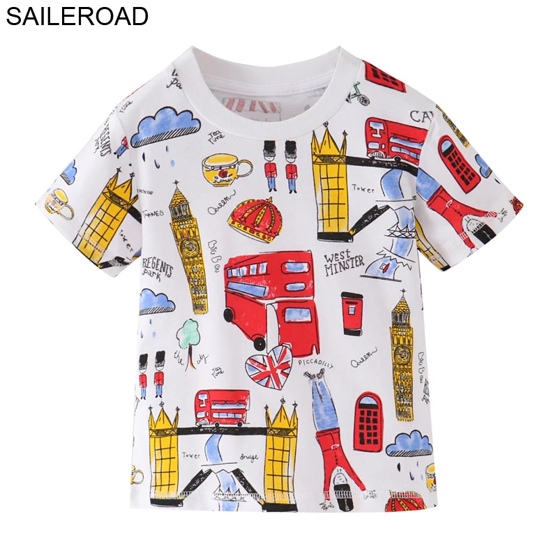 SAILEROAD Динозавр Печати Дети Топы Футболка для Детской Одежды Лето Мальчики Футболки Хлопок 7 Лет Одежда Для Девочек-Девочек - Цвет: 6229 same picture
