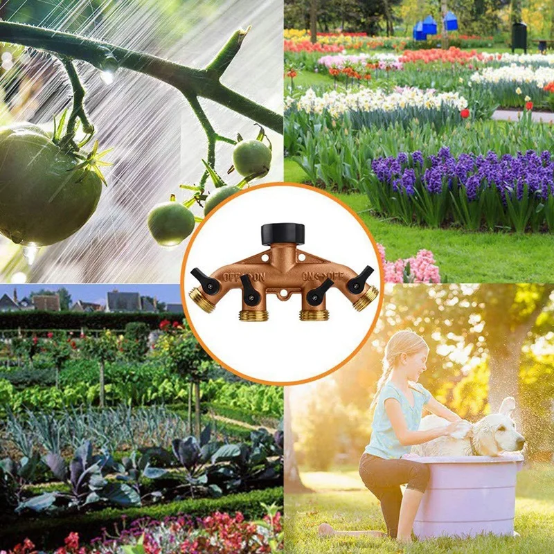 4-сторонний латунный быстроразъемный сверхмощный садовый шланг переключатель с 4