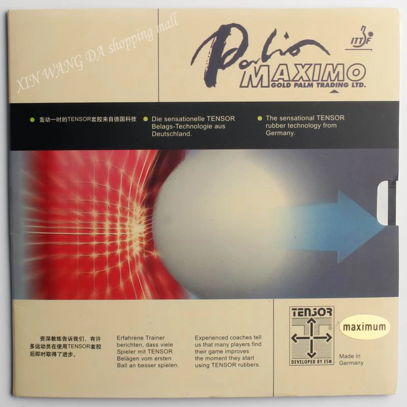 

Palio MAXIMO TENSOR, резиновые прыщи для настольного тенниса, сделано в Германии, высокоэластичная и скоростная игра для пинг-понга