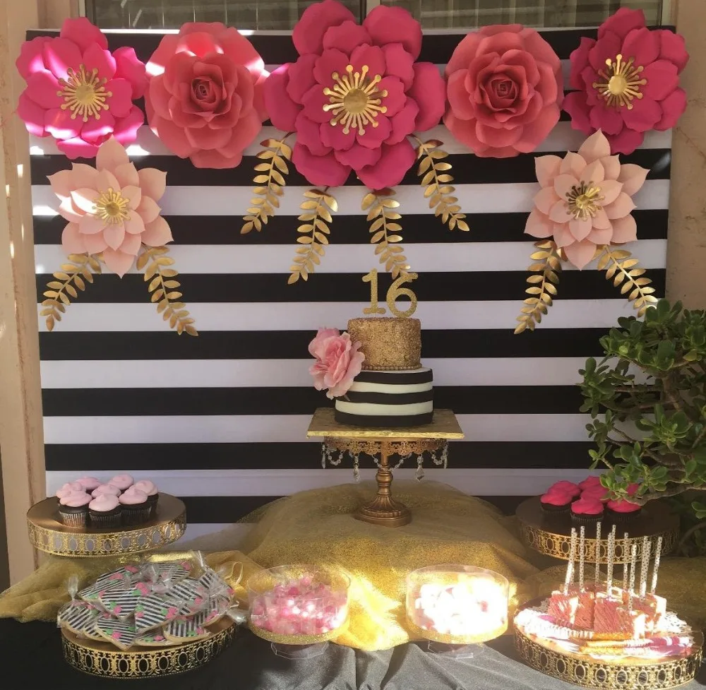 Фон для фотосъемки Funnytree в черно-белую полоску день рождения свадьвечерние