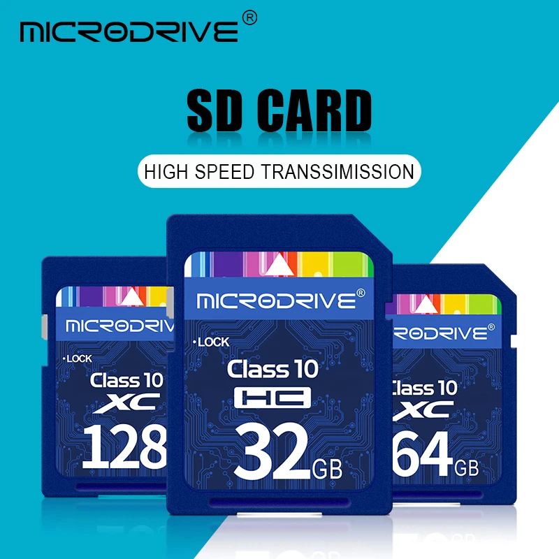 Карта памяти SD SDHC/SDXC высокоскоростной Класс 10 8 ГБ 16 32 64 128 256 карта sd для камеры |