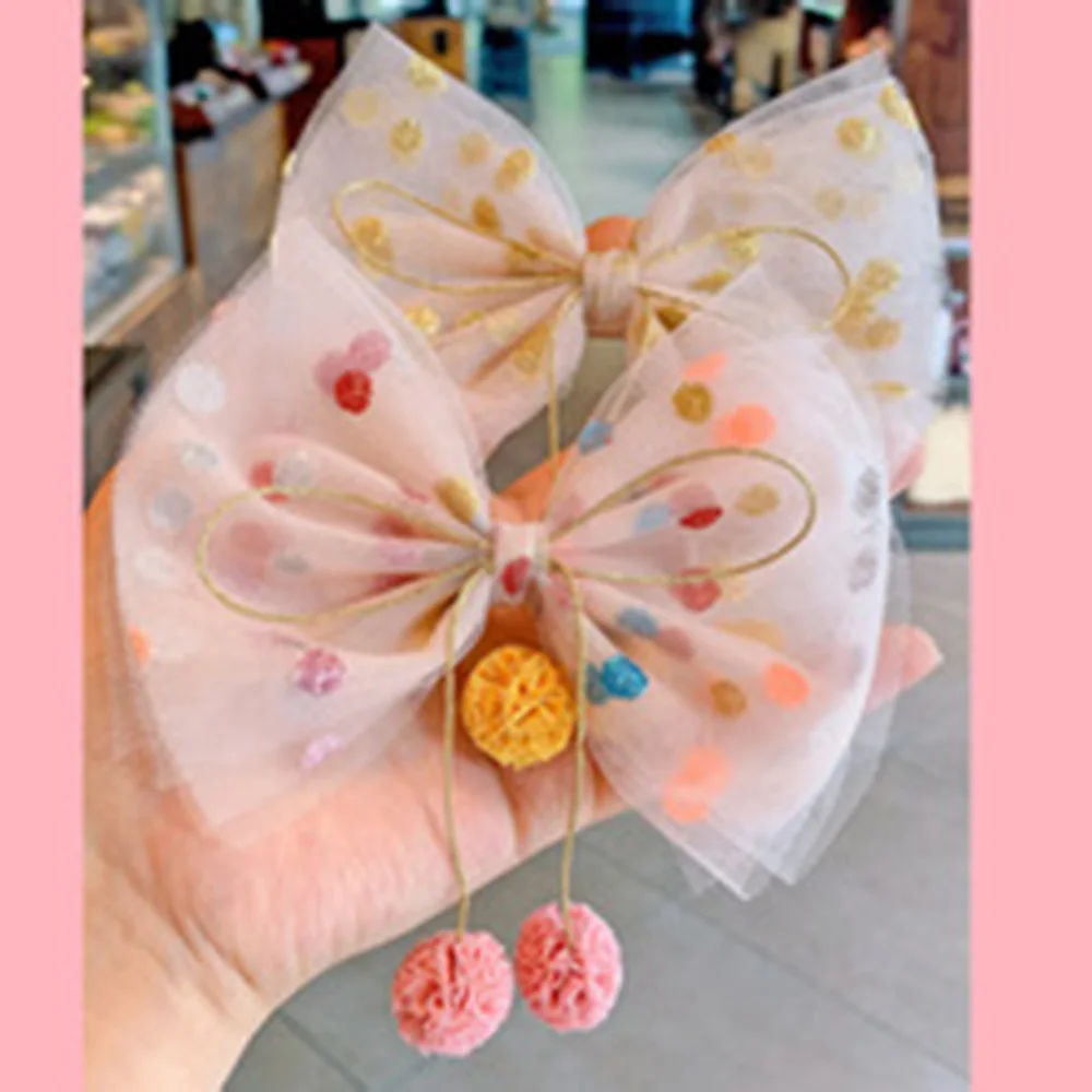 

2021 New Children's Mesh Hair Accessories Bow Children's Hairpin Crown Princess Headdress Bb Clip Gift Hair Clips For Girls