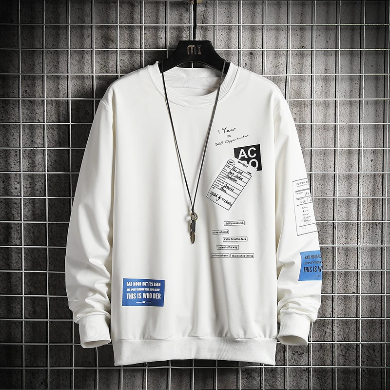 

Мужской осенний пуловер, рубашка с круглым вырезом, осенняя мужская толстовка с длинным рукавом, Свитшот в стиле хип-хоп, уличная одежда