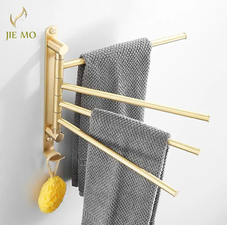 Золотая Скандинавская латунная вешалка для полотенец из матовой латуни