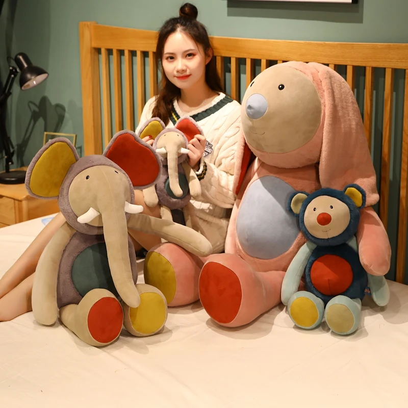 

1pc 38/50/70cm Funny Animal Elephant Bear Rabbit Plush Toys Cute Animal Cartoon Dolls for Children Kids Birthday Xmas Gifts