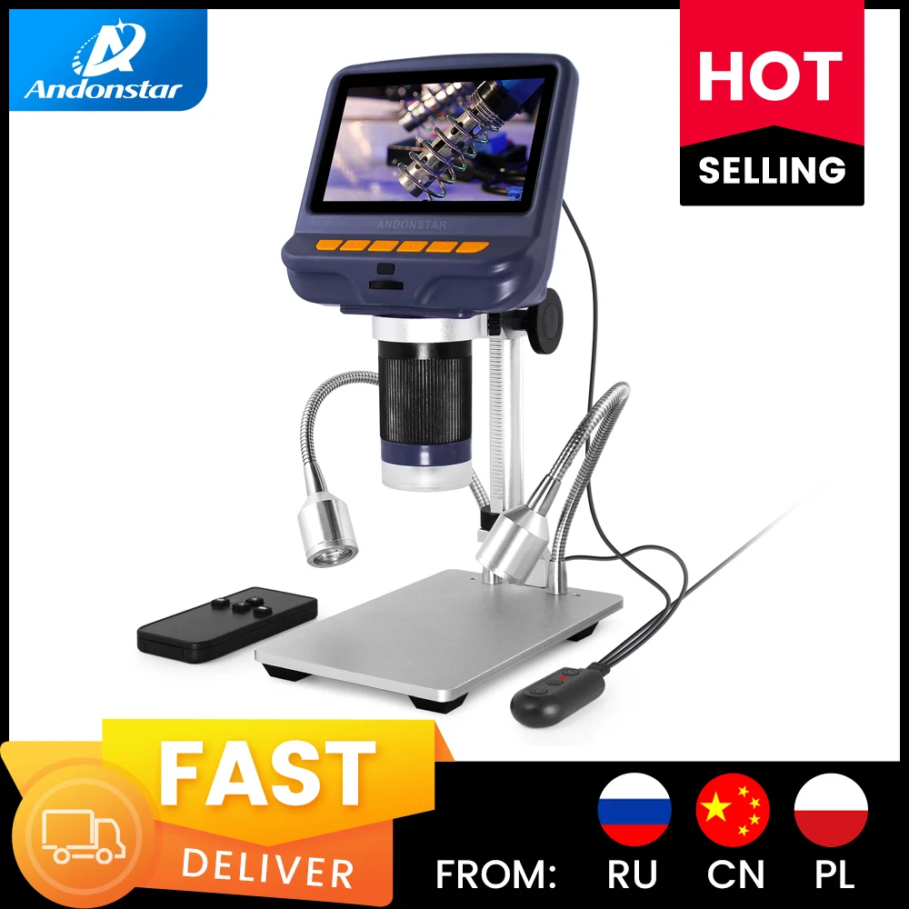 Цифровой микроскоп Andonstar AD106S USB с экраном для ремонта телефонов паяльный