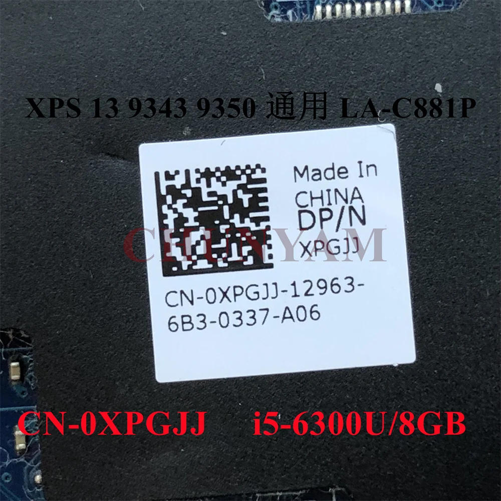 Новинка материнская плата AAZ80 LA-C881P 8GB для ноутбука dell Xps Series 13 &quot9350 XPGJJ 100%