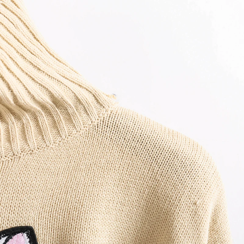 Свитер женский трикотажный с высоким воротником на осень/зиму | Женская одежда