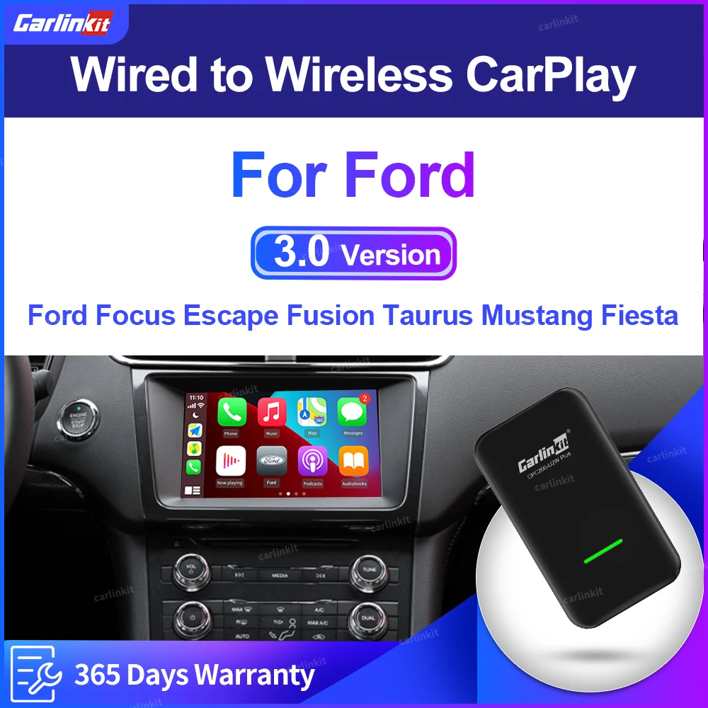 Carlinkit 3 0 CarPlay беспроводной адаптер для Ford Focus Escape Fusion Taurus Mustang Fiesta Sync3 Edge Everest Kuga MP3 MP4