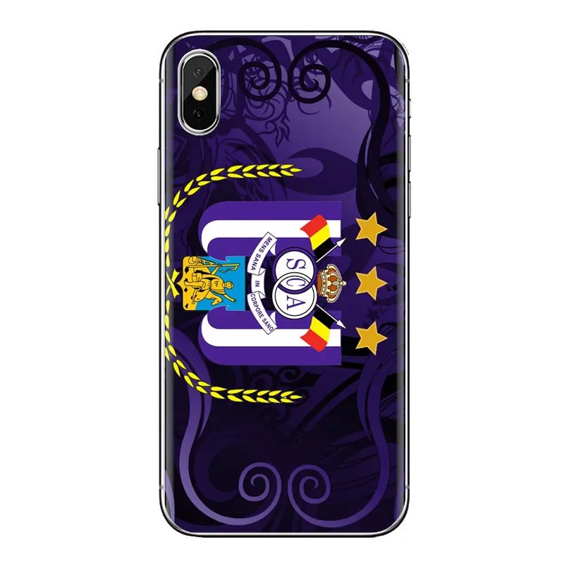 RSC Anderlecht logo football team For iPhone XS Max XR X 4 4S 5 5S 5C SE 6 6S 7 8 Plus Samsung Galaxy J1 J3 J5 J7 A3 A5 TPU Case |