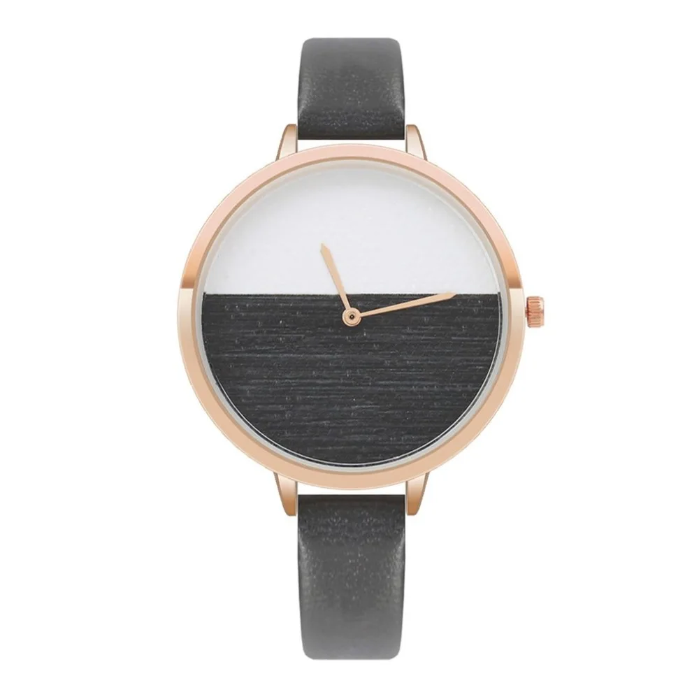 Женские наручные часы Pd394 модный контрастный ремешок круглый чехол подарок