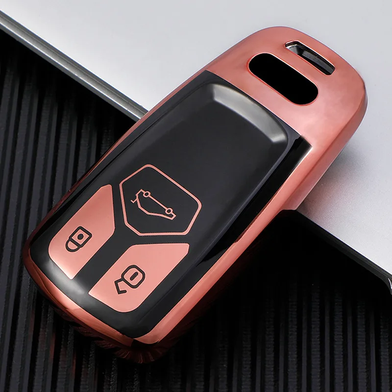 TPU Car Key Case bag for Audi A4 A4L A5 A6L QT S5 S7 Q7 TTS Smart Remote Fob Protector Cover Pouch Keychain Bag Auto Accessories |