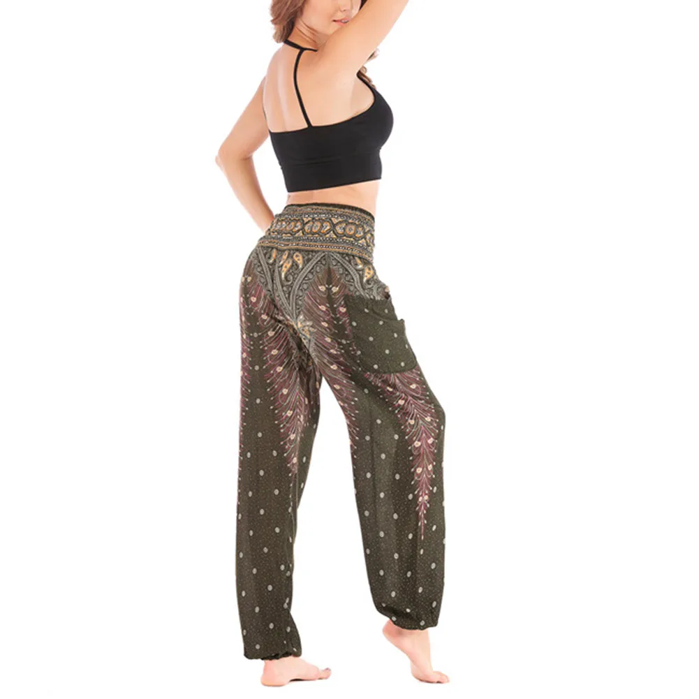 Женские повседневные свободные хиппи брюки спортивные с принтом мешковатые