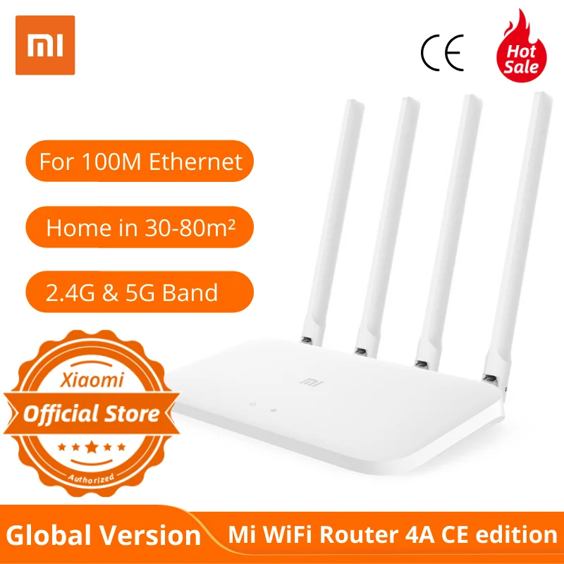 Глобальная версия Xiaomi Mi маршрутизатор 4A standard Edition 100M 2 4 GHz 5GHz WiFi rom 16MB DDR3 64MB с