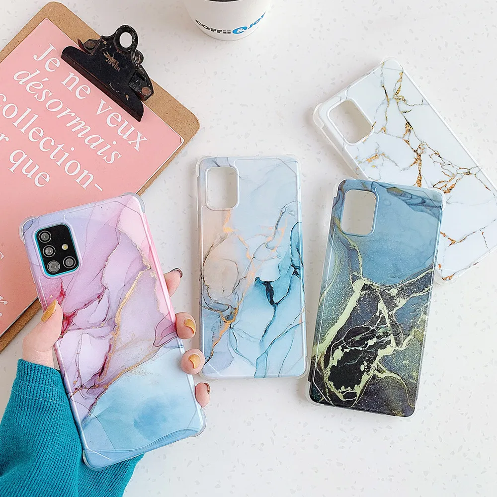 

Luxury Marble Case For Samsung Galaxy S20 FE Note 20 Ultra A51 A71 S10 Note 10 Plus A50 A10 A20 S21 Silicone Shockproof Cover