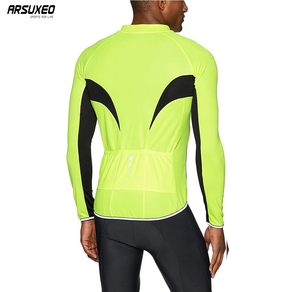 ARSUXEO Мужская велосипедная футболка с длинным рукавом дорожный велосипед MTB Топ