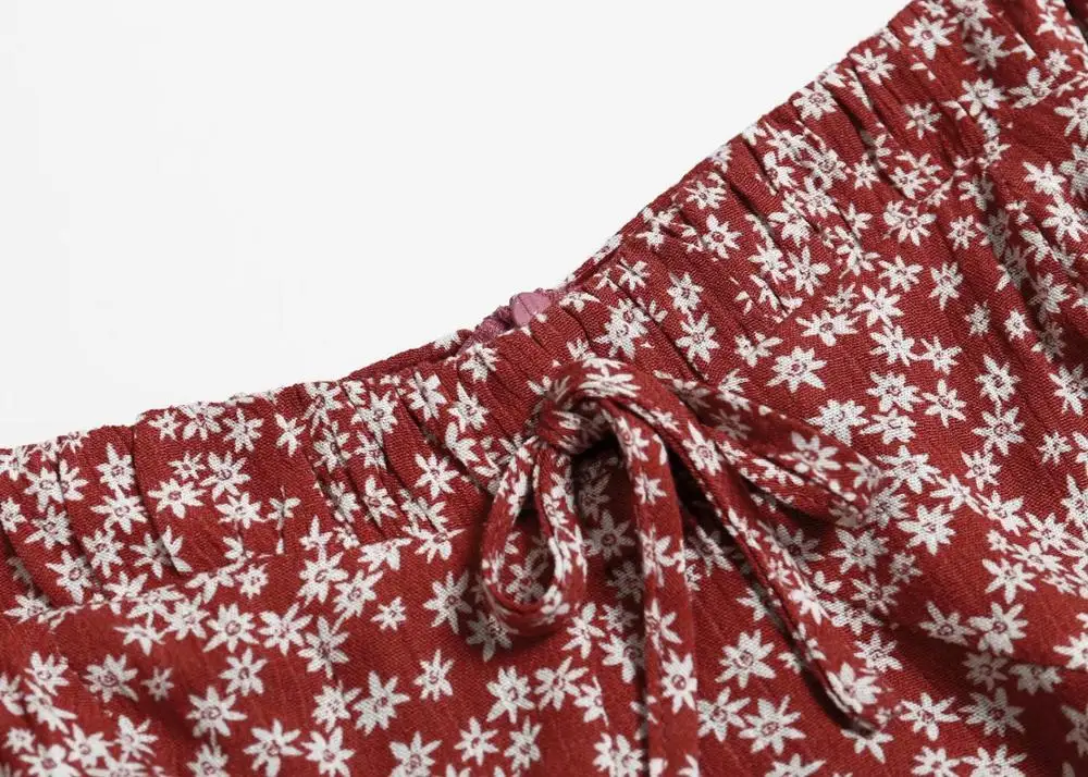 Bazaleas винтажное винно красное с цветочным принтом vestidos модное бантом миди платья
