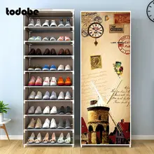 Simple Multilayer Shoe Rack Nonwoven Storage Closet Home Dorm Entryway Space-saving Shoe Stand Holder Shoe Cabinet with Zipper