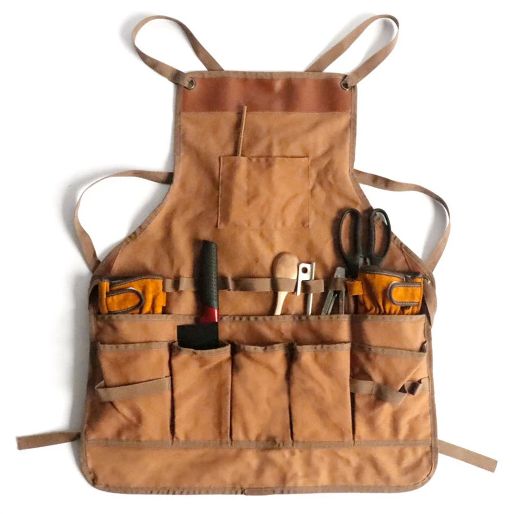 Outdoor Camping Multifunctional Canvas Apron Garden Tool Storage Overalls BBQ Barbecue Protective Clothing | Дом и сад