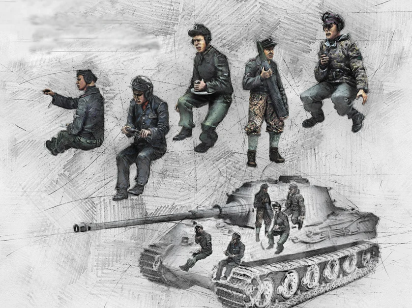 [Модель tusk] масштаб 1/35 разборные фигурки из смолы наборы моделей (5 фигурок)