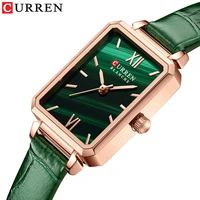 curren new women watches fashion elegant little green leather wristwatch ultra thin ladies quartz female clock relogio feminino