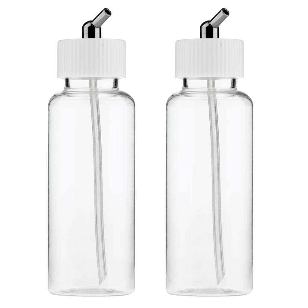 

2x Аэрограф Стекло бутылки/крышка/адаптер 22cc сифон питания банку 2 Вид действий