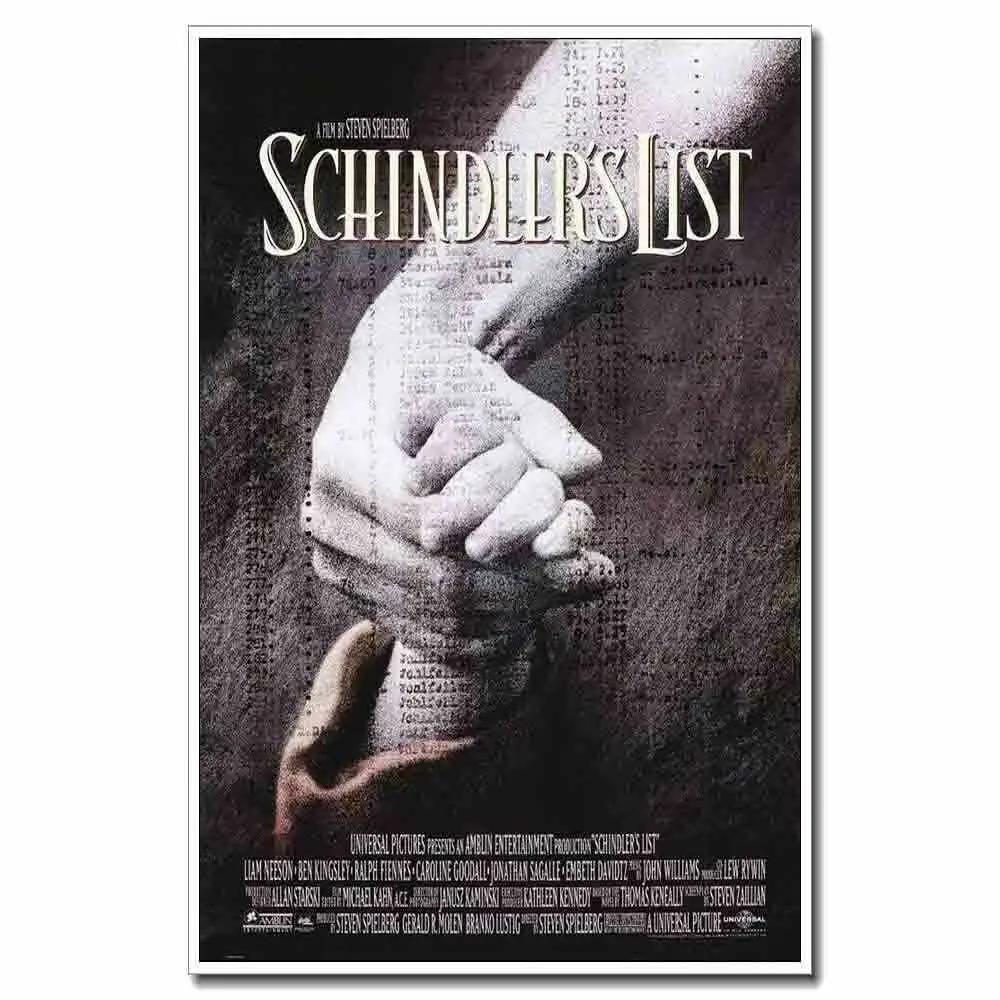 Schindlers список классика шелковая ткань настенный художественный плакат Декор