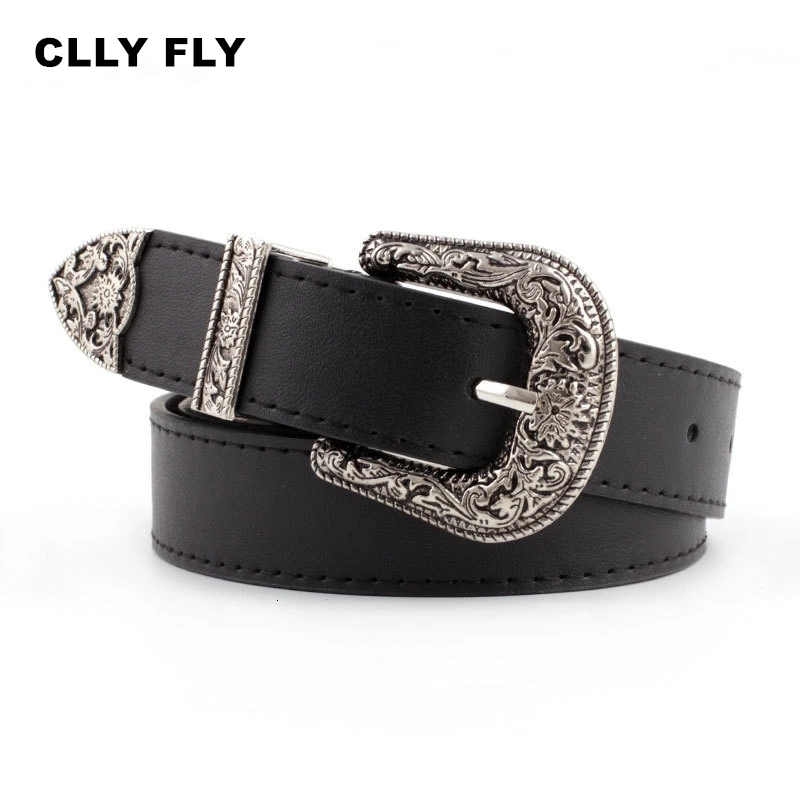 Classic Metal Pin Buckle Black Leather Belt Female Fashion Casual Deduction Side Wild Belts For Women Student Jeans Trousers | Аксессуары