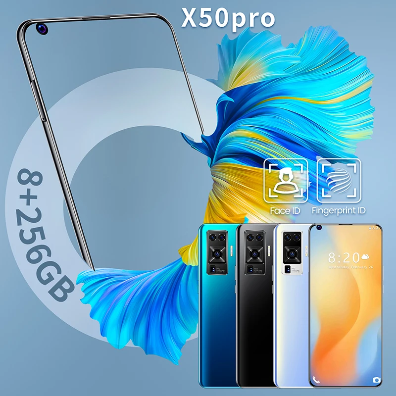 Глобальная версия смартфона X50pro 8 + 256 ГБ 16 32 Мп 7 2 дюйма 6800 мАч|Бамперы| |