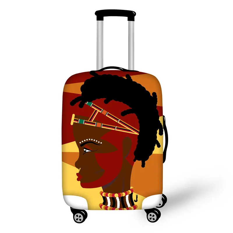Чехол для багажа ELVISWORDS Afro Girl, водонепроницаемый чехол для путешествий, чехол для костюма, багажные бирки, портативный Эластичный Защитный чехол для костюма - Цвет: YQ3569
