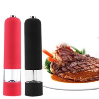 automatic salt pepper grinder set electric plastic ceramic burr mill for herb pepper spice adjustable kitchen grinding gadgets